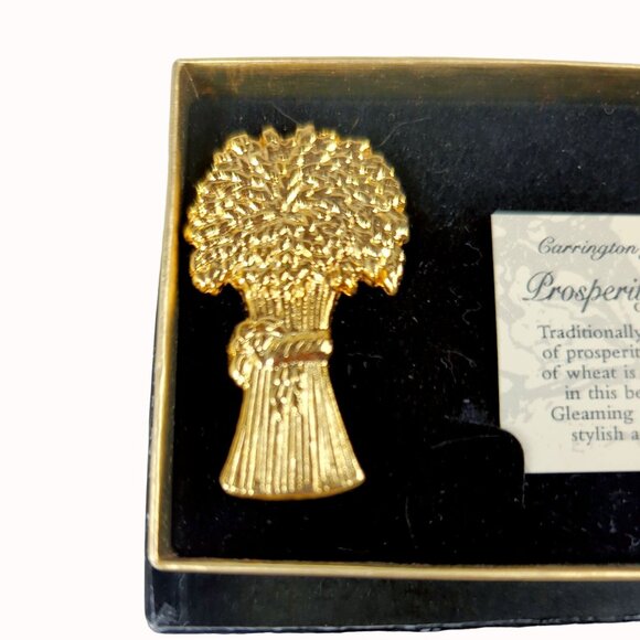 Carrington Jewelers Presents Prosperity Fashion Pin Gold Harvest Sheaf of Wheat - Picture 2 of 4